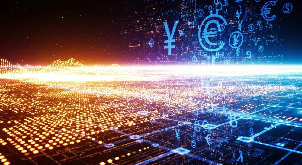 Colorful abstract shapes symbolizing finance and bonds.