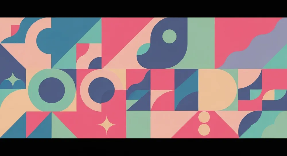 Formas geométricas coloridas que representan el crecimiento financiero.