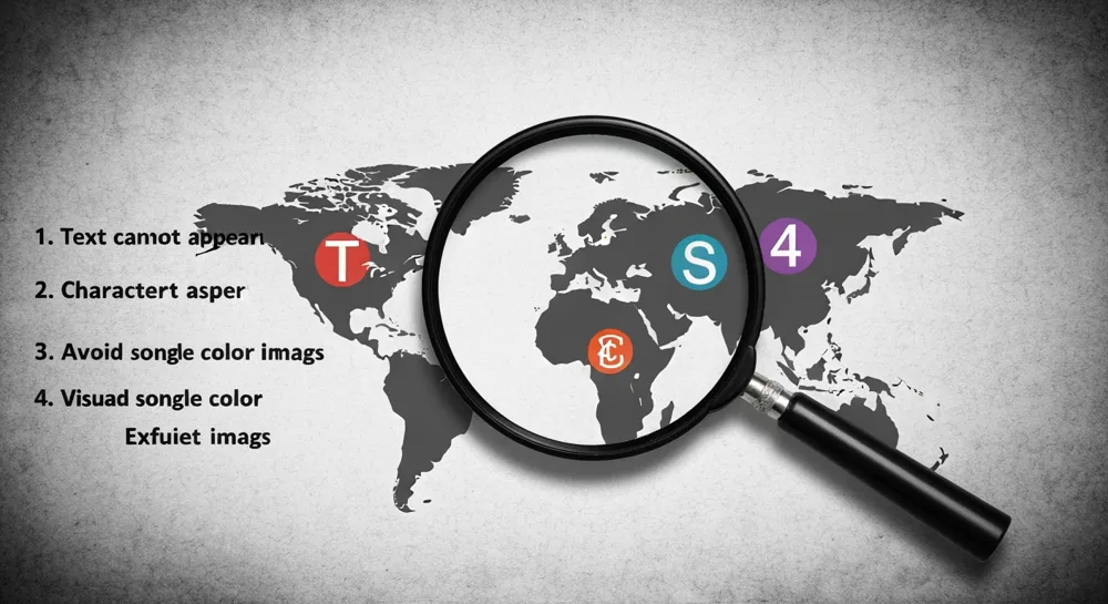 Una composición de una lupa sobre un mapa mundial, que destaca varios símbolos de la bolsa de valores, con un fondo texturizado para transmitir un estado de ánimo serio.