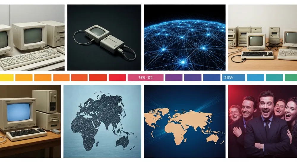 Containerschiff mit schwankenden Wellenmustern in Blau und Grün.