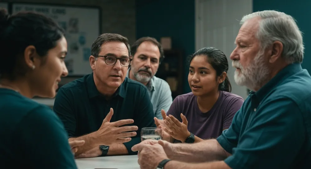 Прохладный, облачный пейзаж с падающими каплями дождя.