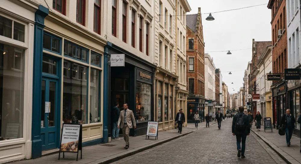 Kupferbleche und Schaltungsmuster vor einem lebendigen Hintergrund.