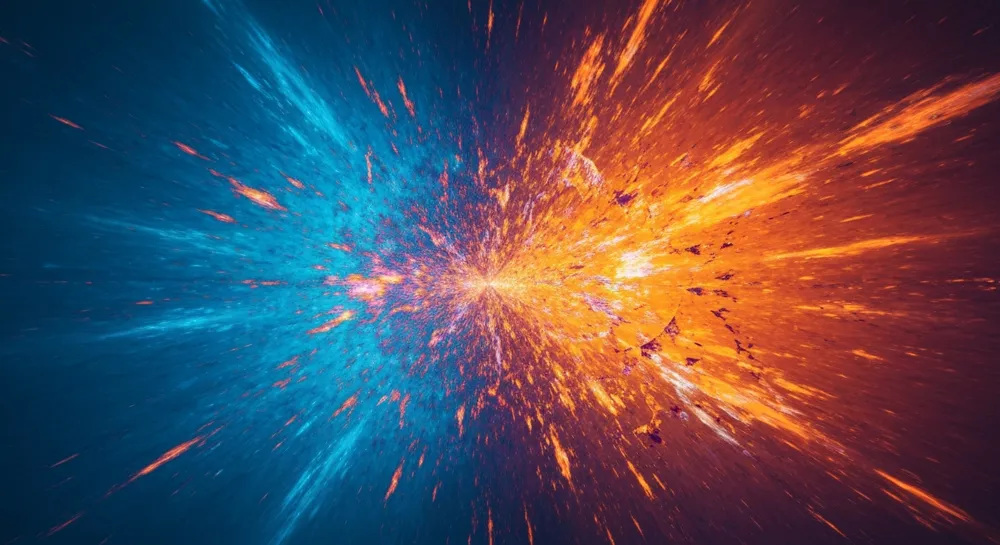 Dynamic abstract shapes representing video elements.