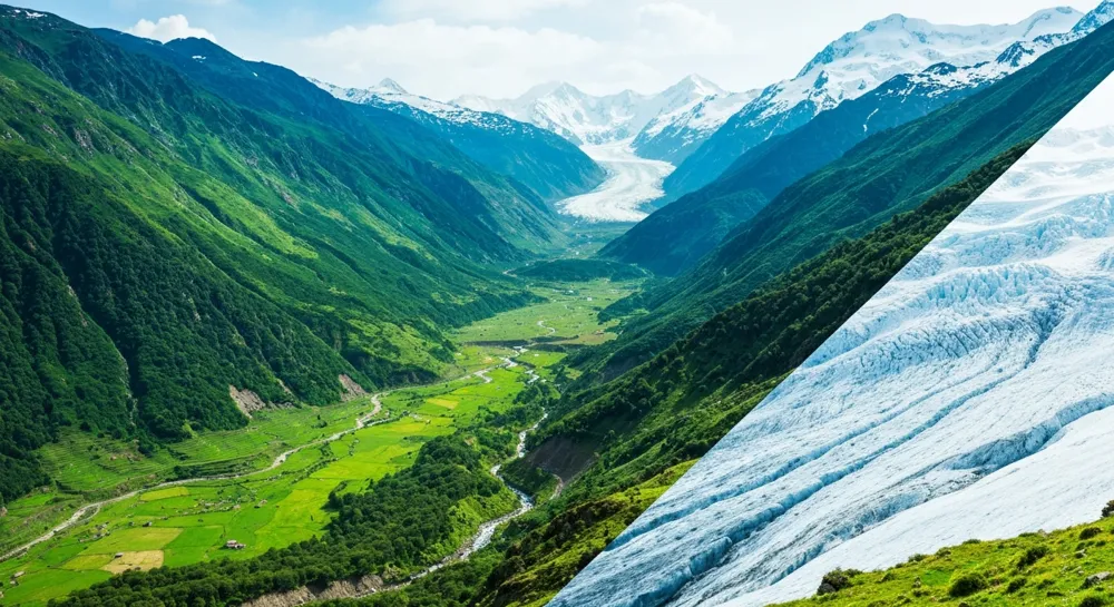 Динамический график акций с колеблющимися линиями и шестернями.