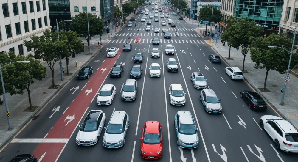 Пейзаж электромобилей с элементами динамичного роста.