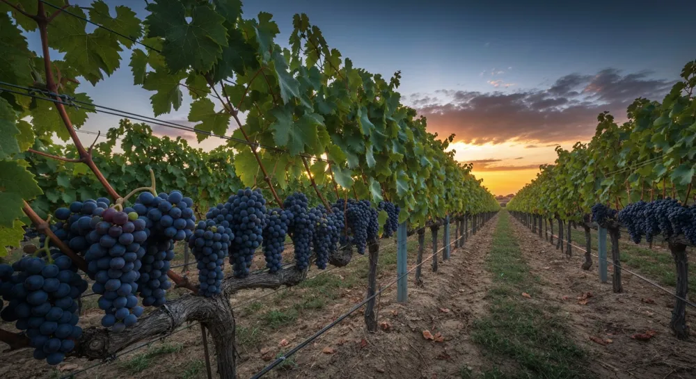 Elegantes barricas de vino en un sereno jardín japonés.