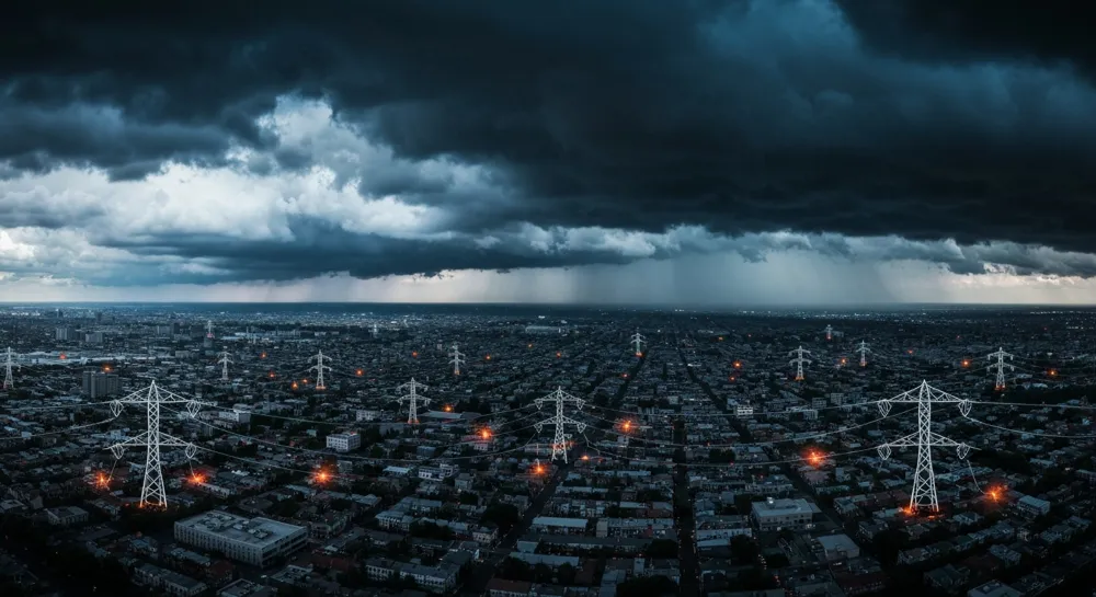 Energy crisis symbolized by oil and gas imagery.