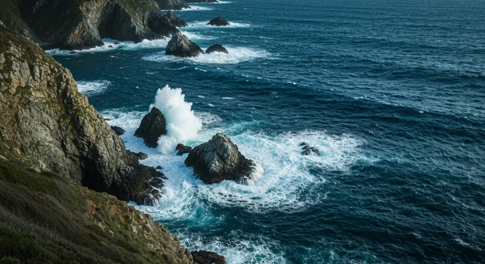 Протекающая река со скалами и перемещающимися песками.