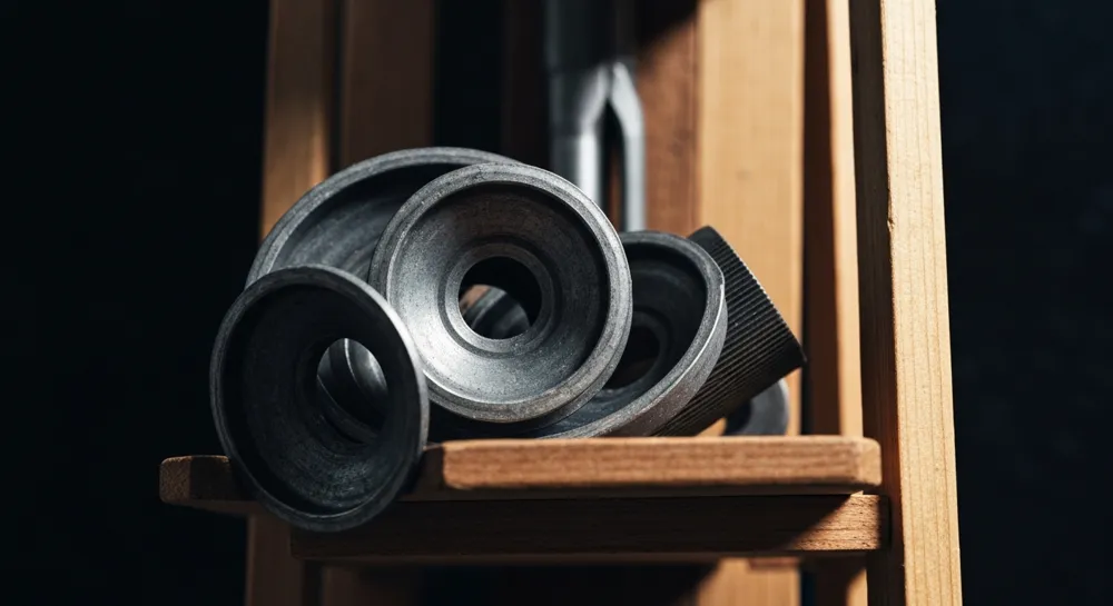 Vier miteinander verbundene Zahnräder stehen für die Work-Life-Balance.