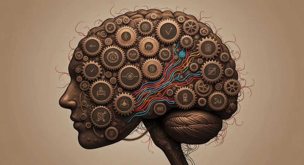 Un cerebro futurista con redes neuronales entrelazadas.