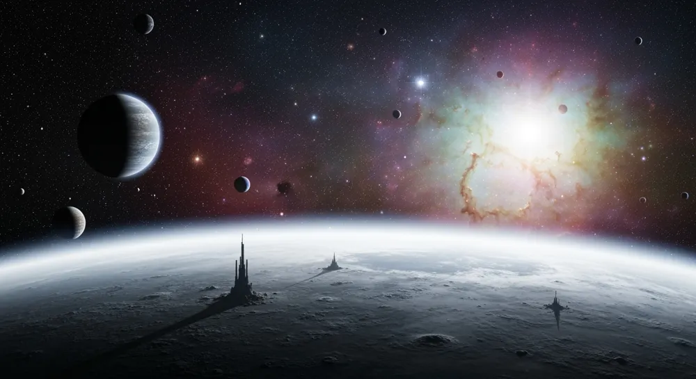 Elementos robóticos futuristas entrelazados con la tecnología.