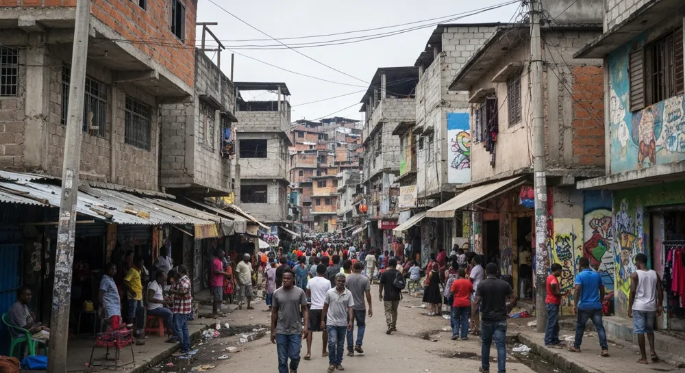 Un horizonte futurista con redes digitales.