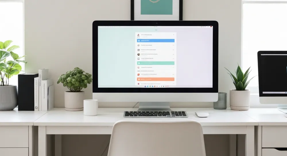 Horizon futuriste avec flèches de croissance ascendantes.