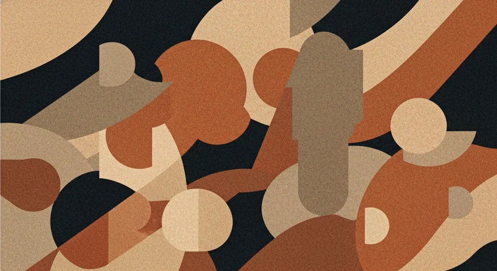 Geometrische Muster zur Veranschaulichung von Technologie und Finanzen.