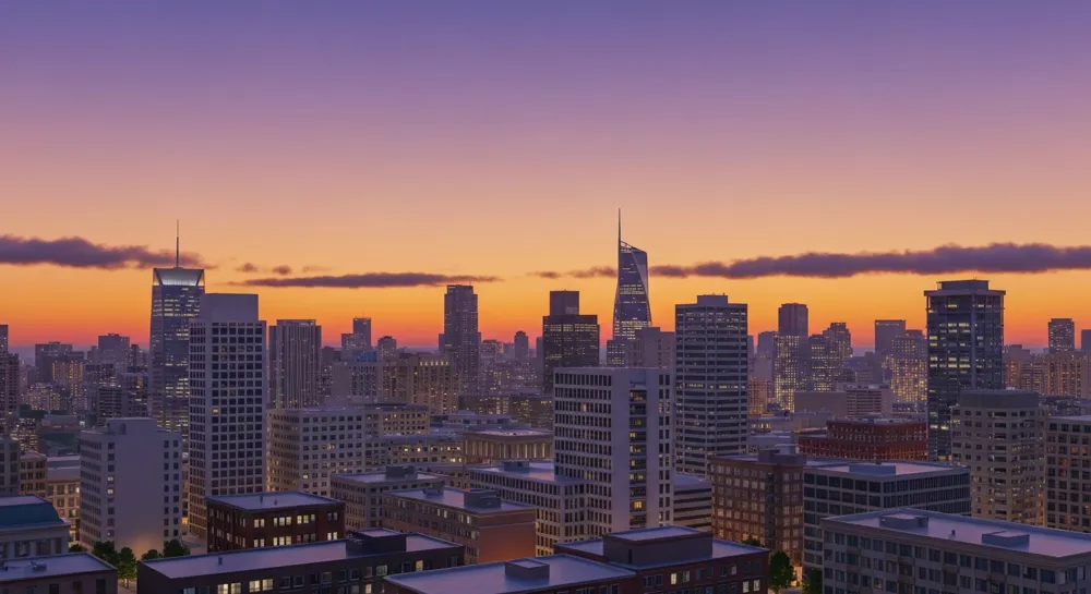 Bornes de recharge écologiques reliées par des lignes électriques.