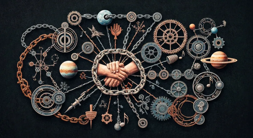 Vernetzte Getriebe als Symbol für strategischen Wandel.