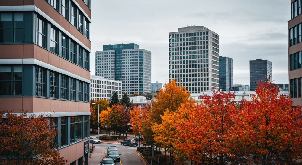 Переплетенные флаги с перекрывающимися торговыми символами.
