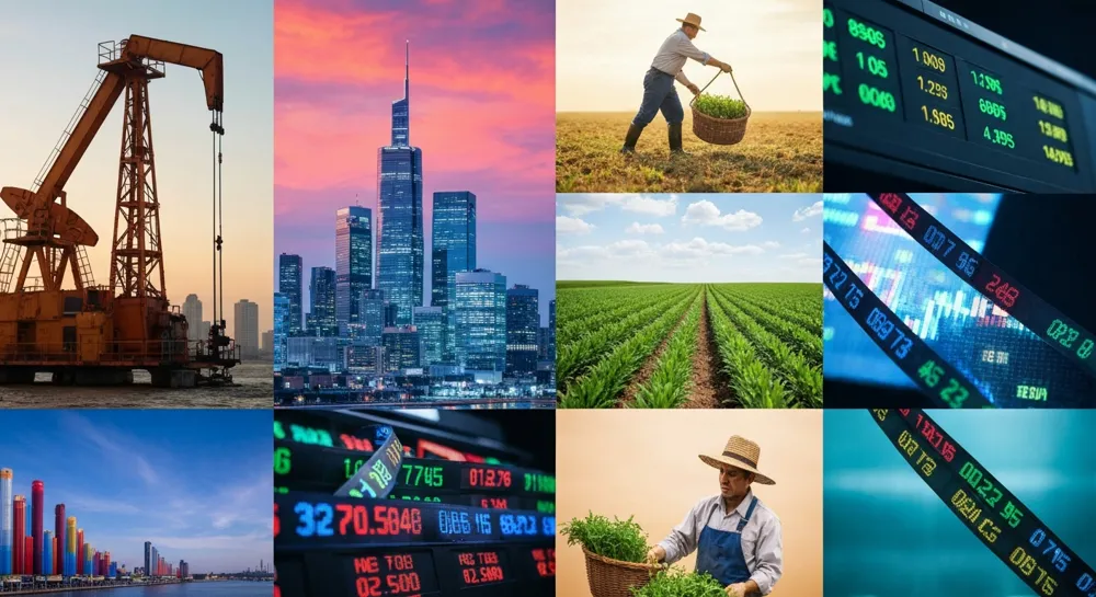 Símbolos de inversión que representan el crecimiento y la colaboración.