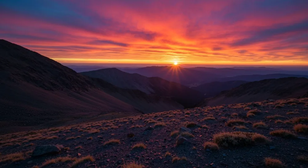 Paisaje lunar con cohetes y Tierra lejana.