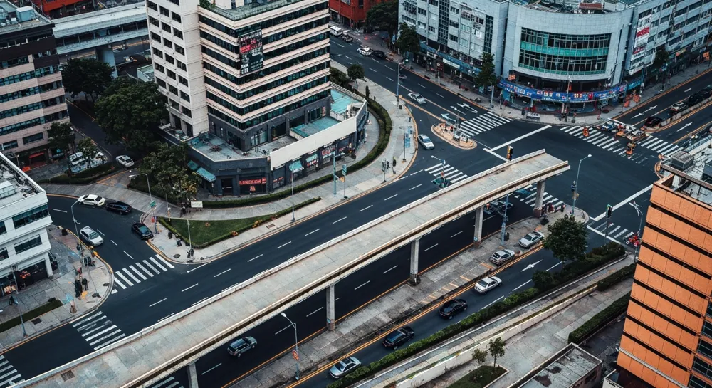 A maze made of fluctuating stock market graphs.