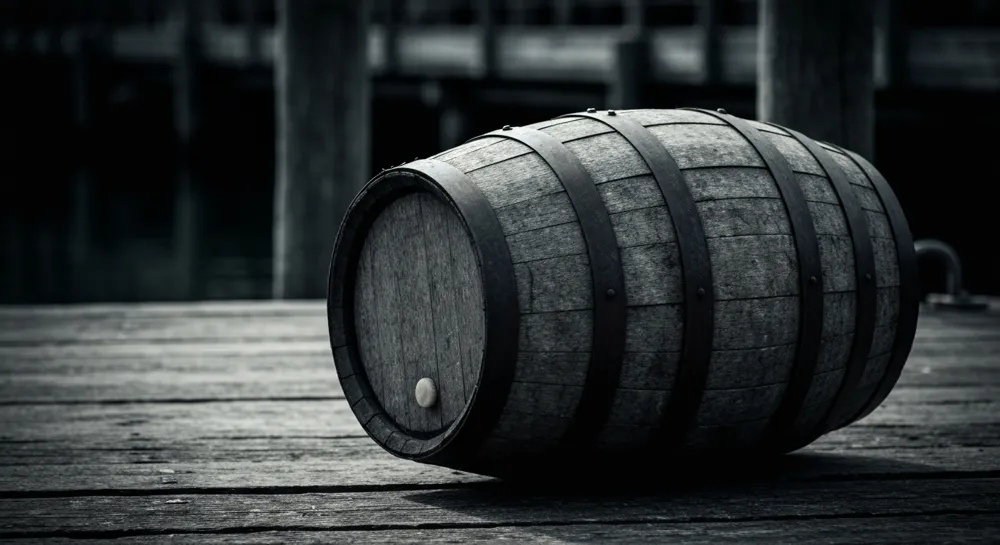 Des barils de pétrole et des vagues, illustrant la perturbation du commerce.