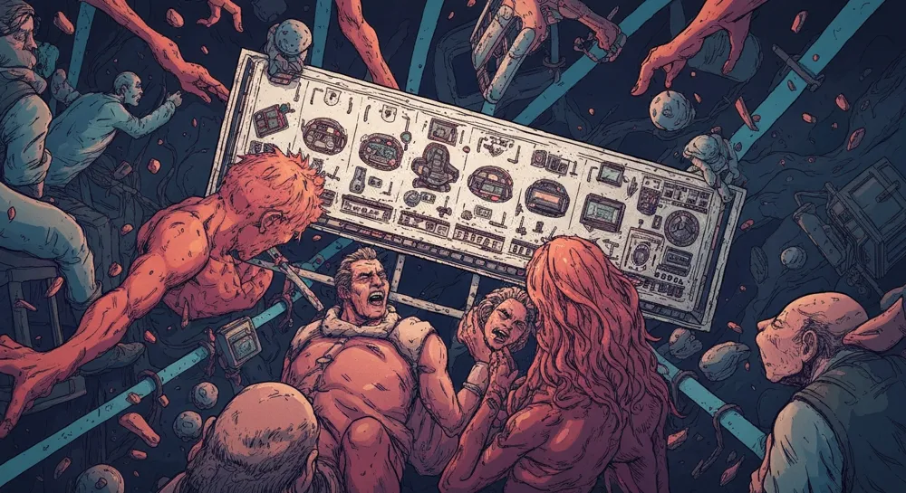 Silueta de una calabaza de aceite contra una puesta de sol naranja.