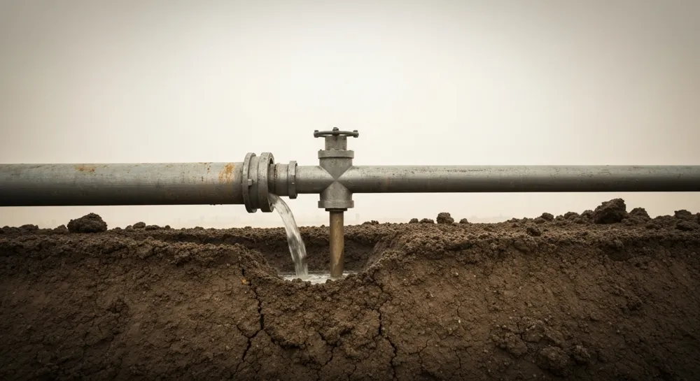 Silueta de una plataforma petrolífera contra un turbulento telón de fondo marino.