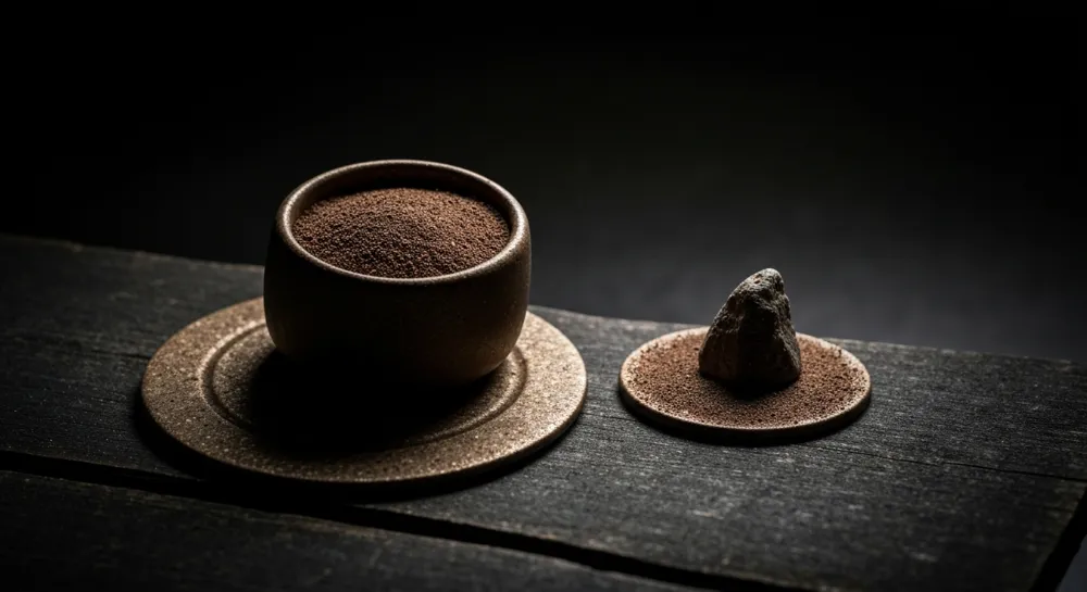 Elementos de cobre y oro superpuestos en un mapa.
