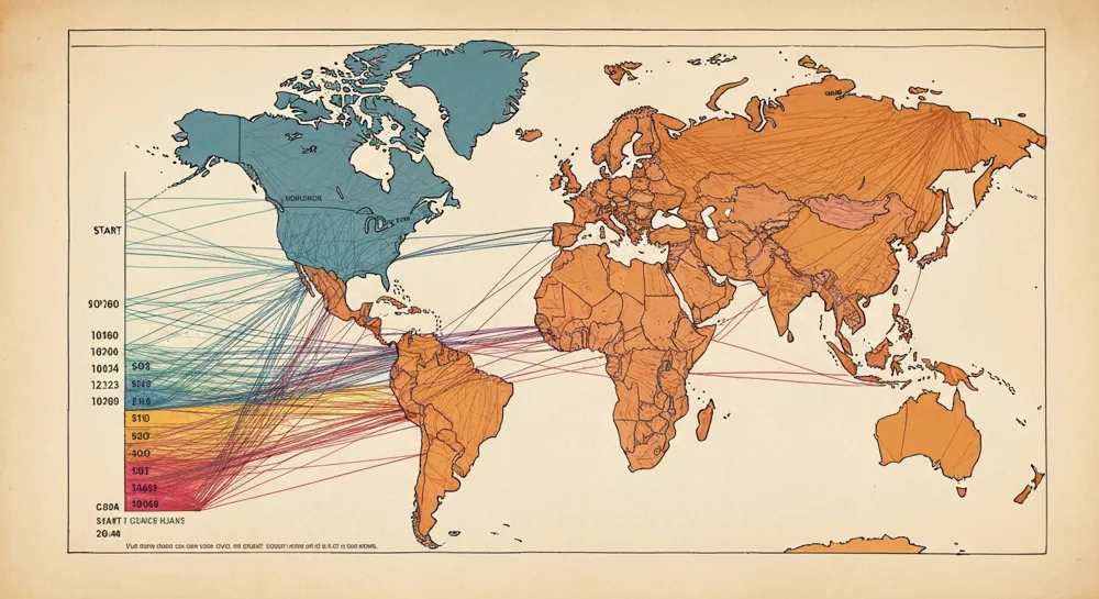 Overlapping geometric shapes with blue and green tones.