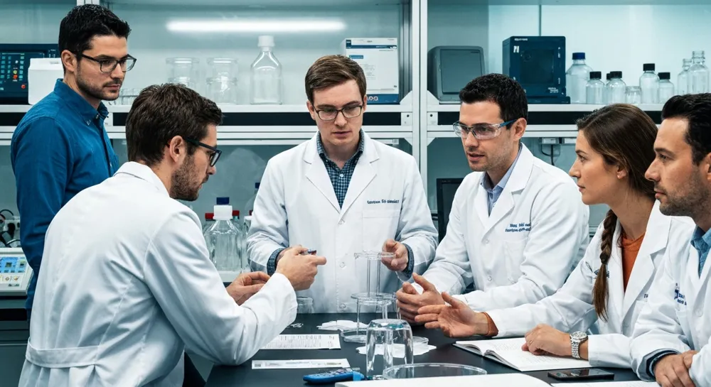 Rohre, die mit Wachstumspflanzen und Zahnrädern verflochten sind.