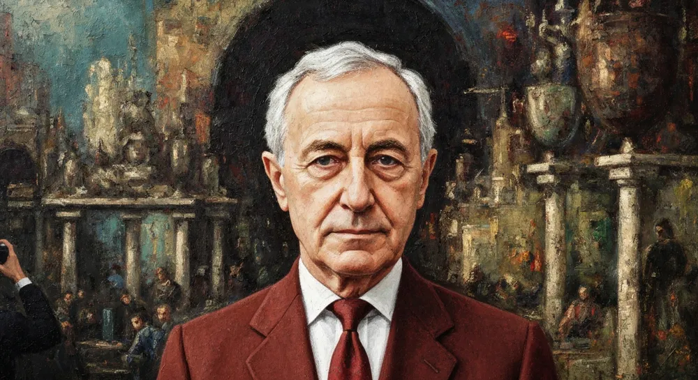 Horizonte en ascenso con vibrantes símbolos económicos.