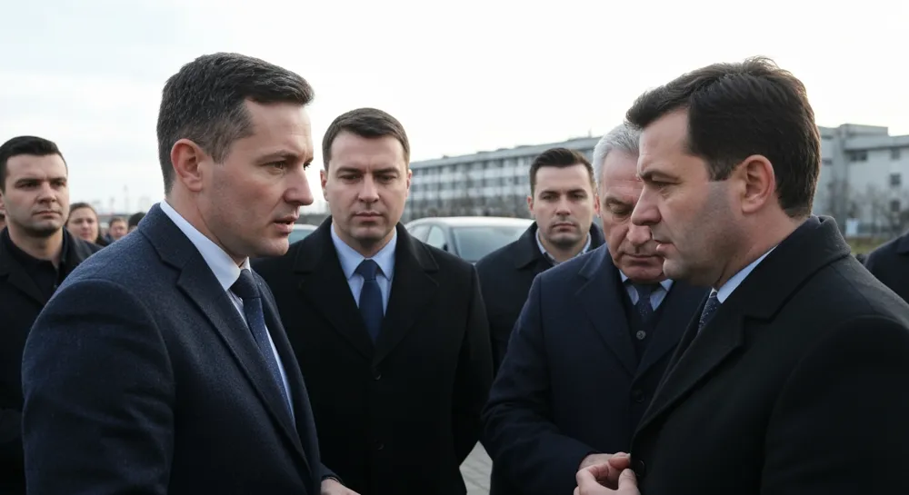 Plataforma de lanzamiento de cohetes con cielo nocturno estrellado como telón de fondo.