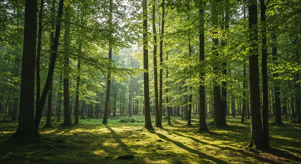 Классная сцена в деревенском стиле с письменными столами, книгами и часами.