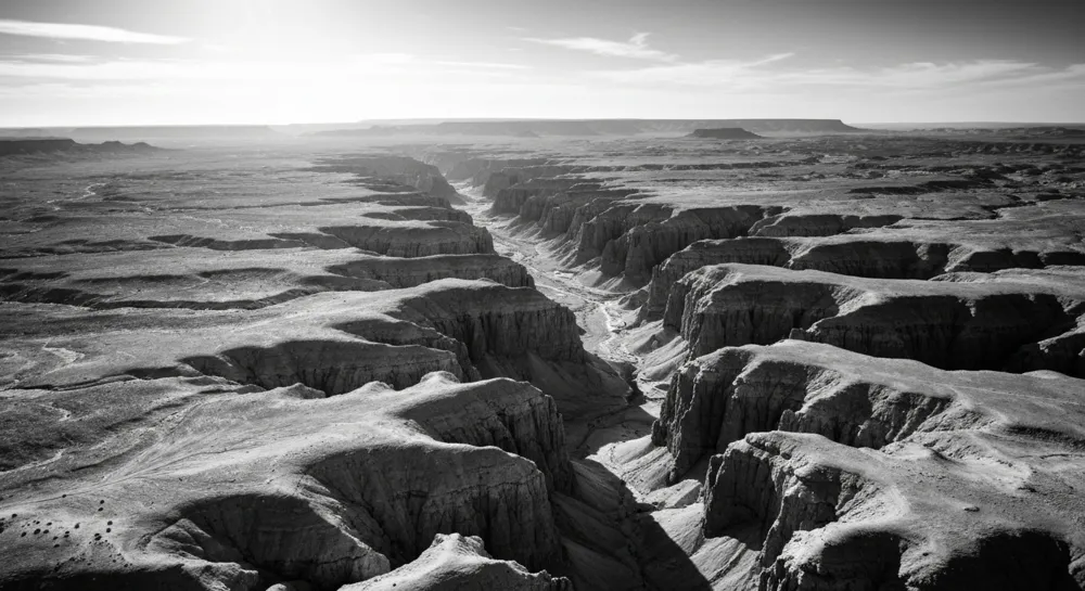 Dunes de sable, drapeaux nationaux et symboles diplomatiques.