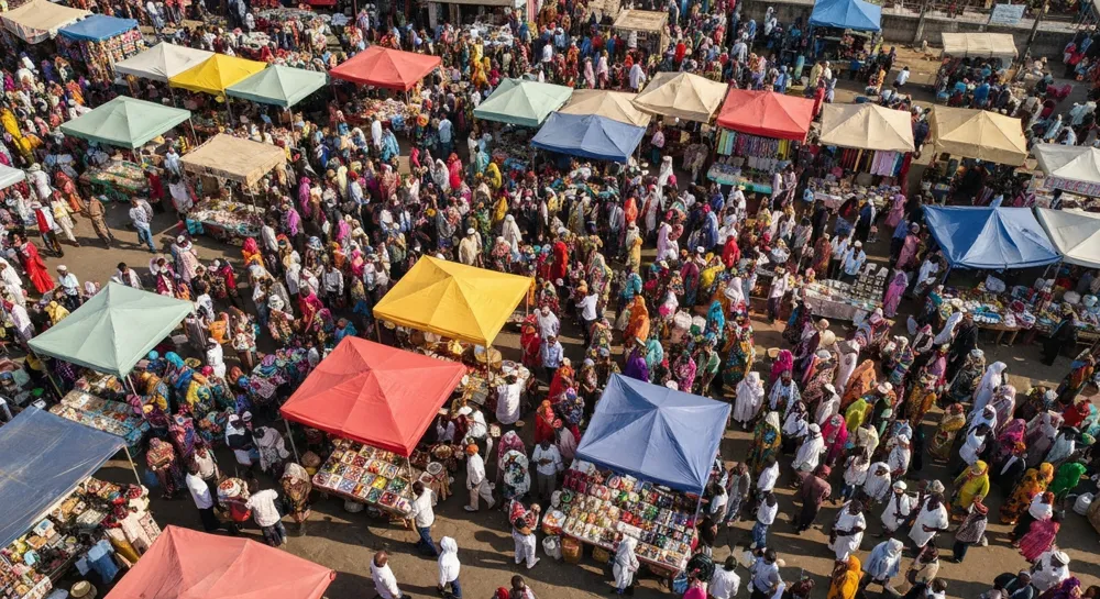 Scattered debris amidst a chaotic skyline.