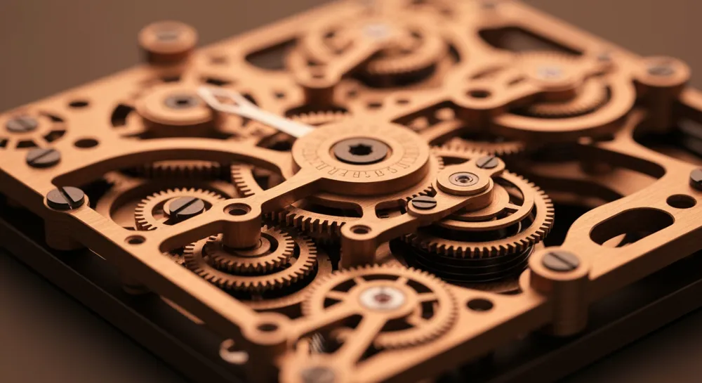 Un paisaje sereno con circuitos inspirados en la IA.