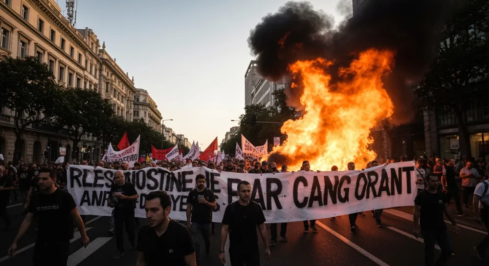 Заполненное звездами небо с большим силуэтом телескопа.