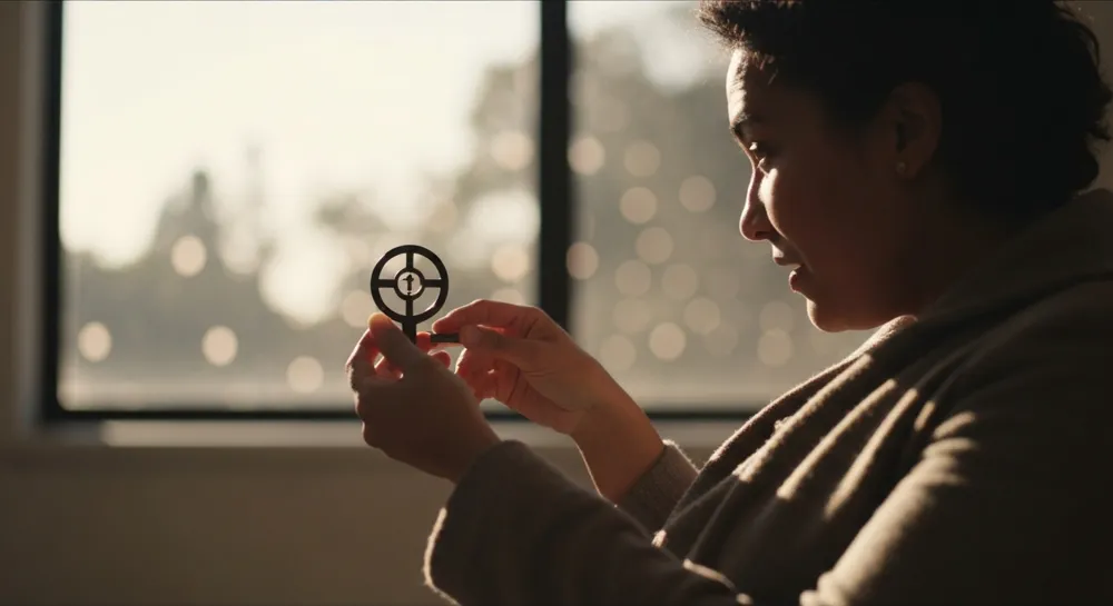 Monedas estilizadas entrelazadas con símbolos reglamentarios.