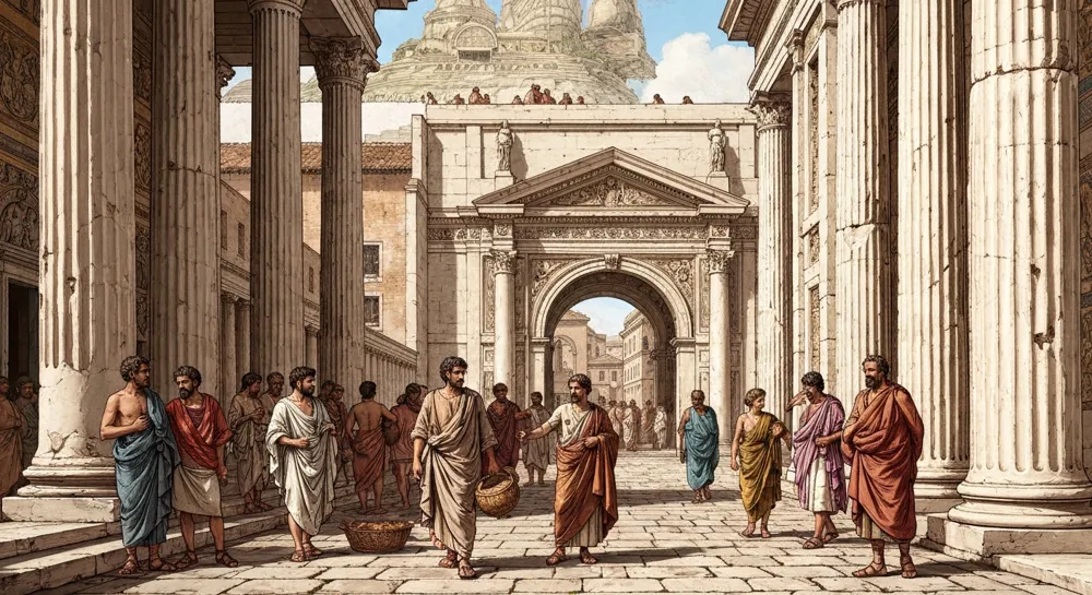 „Sonnenaufgang über einer Landschaft mit Wolken und Regen.“