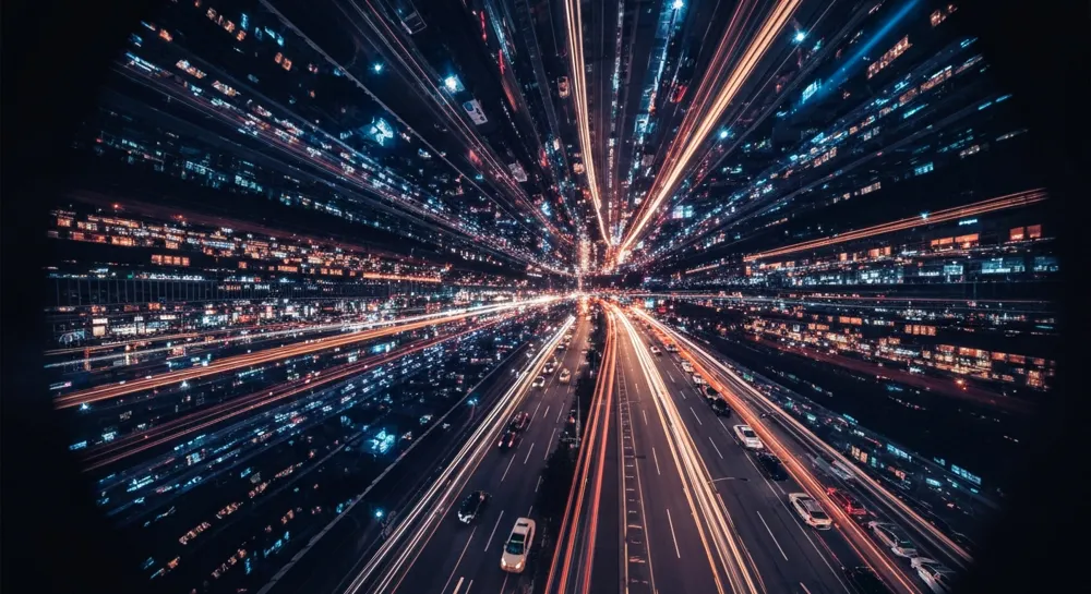 Wellen und Schaltkreise symbolisieren das Kommunikationspotential.