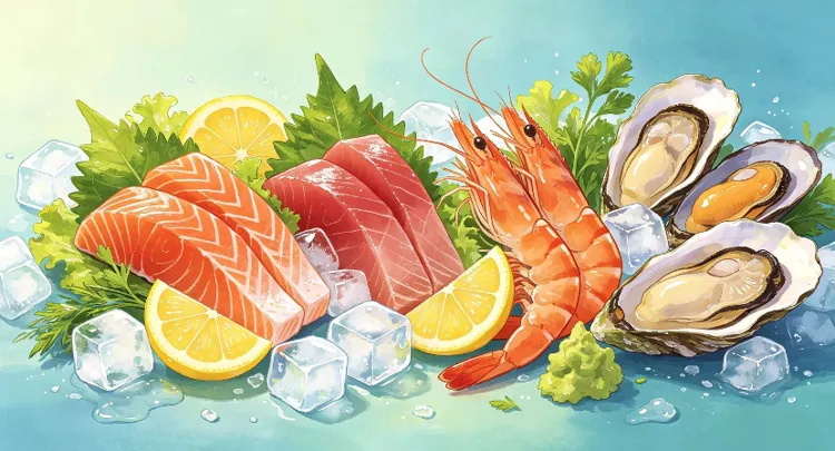 What are the hidden dangers of eating raw seafood in warm weather