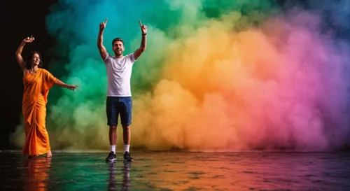 Ein Abzeichen und ein Schild vor dem Hintergrund einer Polizeistation, die öffentliche Sicherheit und gemeinnützige Arbeit symbolisieren.
